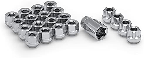 White Knight 791306-1SAM Chrome M12x1.25 Open End Bulge Acorn Lug Nut Kit with Wheel Locks (Random Key Pattern) - 20 Pack