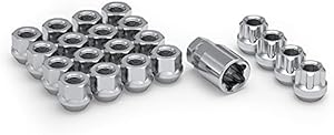 White Knight 791307-1SAM Chrome M12 x 1.50 Open End Bulge Acorn Lug Nut Kit with Wheel Locks, 20 Pack