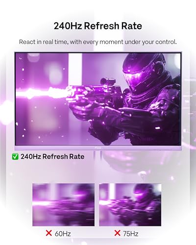 Image of Pixio Two PX249 Wave Purple 24 inch 240Hz Refresh Rate FHD 1080p Resolution IPS Panel 4ms GTG Response Time Gaming Monitor and PS1D Wave Purple Dual Monitor Arm