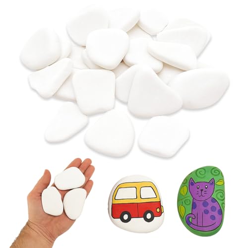 YceLon 15 Stück Flache Steine zum Bemalen, 3-8 cm Natürliche Kieselsteine...