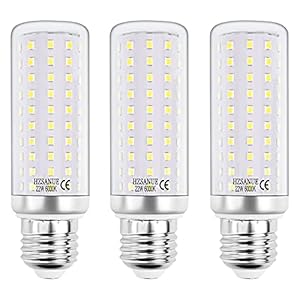 HZSANUE E27 LED-maïslampen, 22 W, 6000 K, daglichtwit, 2200 lm, Edison schroef kaars lamp, 180 W gloeilampen, niet dimbaar, verpakking van 3 stuks