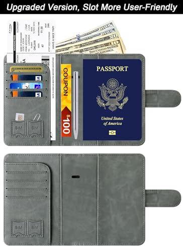 Image of Passport Holder for Travel Essentials, Passport Cover, Rfid Blocking Wallet | Travel Wallet, Leather, Passport Case, Travel Accessories, Vacation Luggage Must Haves, for Men Women