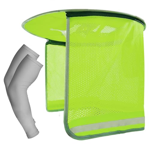 Upgraded Version Hard Hat Sun Shield, Full & Standard Brim Mesh Sun Protection Sunshade High Visibility Reflective, Hard Hat Sun Shade Neck Shade for Hard Hat Accessories, Hard Hat Visor