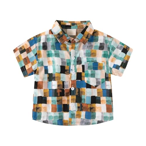 Kids Boys Polo Shirt Breathable Short Sleeve Classic Polos Toddler Tropical Floral Graphic (Sky Blue-1, 8-9 Years)