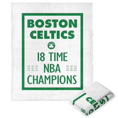 Northwest NBA Boston Celtics NBA Champions 2024 Silk Touch Throw Blanket, 50" x 60", Lucky