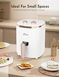 MIRASTON 3.6Quart Small Air Fryer, Knob Control Easy to Adjustable Temperature & Time, Quiet, Nonstick & Dishwasher Safe, Ready for Busy Morning and Evening, for Air Frying Bread, Frozen Food, Seafood