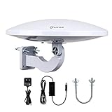 ANTOP PL-414BG HDTVアンテナ UFO 360° 全方向受信 スマートパスアンプ&内蔵4G LTEフィルター付き 強化VHF&UHF信号、屋外/RV/屋根裏での使用に適応 (4K UHD対応)