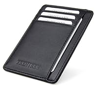 Frentree® Kartenetui aus Leder, Mini Geldbörse mit RFID Schutz und Sichtfenster für EC Karten und Geldscheine, kleines schlankes Portemonnaie Geldbeutel Etui