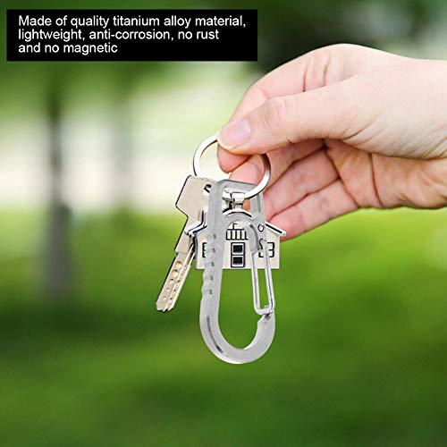 Foto von Nikou Schnalle, Titanlegierung Bergsteigerschnalle, Mini Karabiner Sicherheitsschnalle, Schlüsselanhänger Klettern Clips Snap Kletterhaken für Outdoor