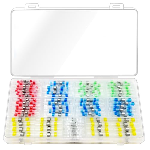 Image of Serplex 160Pcs Solder Seal Wire Connectors Kit Heat Shrink Solder Wire Connectors Solder Sleeve Waterproof Insulated Electrical Connectors Butt Splice for Marine Automotive Trailer RV Boat Truck