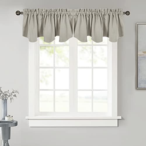 NICETOWN Natural Curtain Valances for Kitchen Windows/Bathroom/Living Room/Bedroom Farmhouse Rod Pocket Short Window Valance Curtainsfor Thanksgiving,