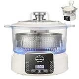 Glass Low Carb Rice Cooker - 3L for Regular Rice,2 Cups for Low Sugar Rice Cooker,Lifting Stainless Steel Steamer,110V & 800W Reservable &...