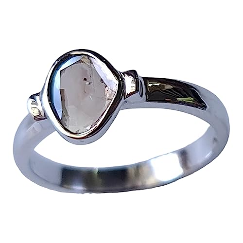 Bague de fiançailles diamant femme en argent 925 empilable minimaliste PDD394