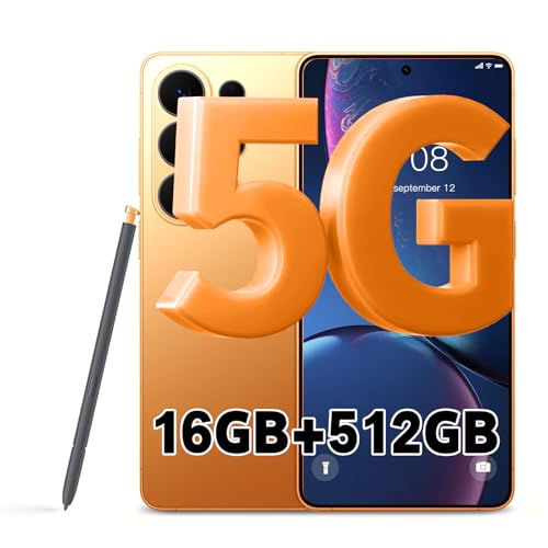 FNCOCO I26 Ultra Unlocked Cell Phones, Build in Pen, 16GB+512GB Android Phone, 7000mAh Battey, Android 16 Smartphone, 6.9' +120Hz HD Screen, Dual SIM, Dual Standby, 5G Phone-Orange