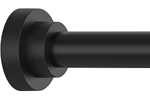 Matte Black 1 Inch Diameter Shower Curtain Rod Tension