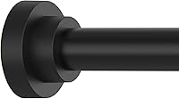 Thestoa Adjustable Shower Curtain Rod 43-78 Inch Tension No Drill, 1" Anti-Rust Non-Slip Black Rod for Bathroom