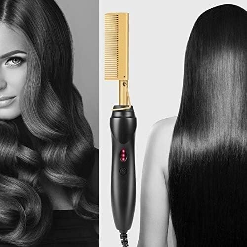 Plancha Rizadora y Peine Caliente para Cabello, Uso en Seco y Mojado, Plancha Profesional con Panel de Aleación miniatura 3