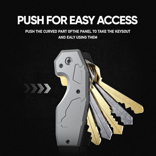 Image of QEG Key Organizer,Keyholder Keychain, Compact Metal Key Case, Minimalist Key Fob,Keychain For Men,Holds 2-6keys