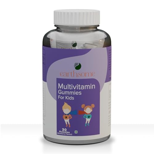 Earthsome Multivitamin Gummies for Kids | Pack of 30 Gummies | Strawberry Flavour | 5+ Vitamins | Immunity Booster for Kids Earthsome Multivitamin Gummies for Kids | Pack of 30 Gummies | Strawberry Flavour | 5+ Vitamins | Immunity Booster for Kids