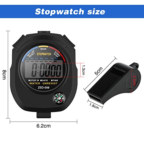 Sport Stopwatch Timer 4 Pack Digital Sports Stop Watch Timers Watches Chronometre With Calendar Alarm Hand Held Coaches And Referees Multi-Function Electronic Stopwatches For Curling Running Swimming #TOP6