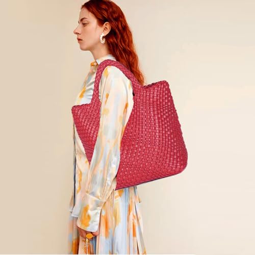 Image of JINMANXUE Fashion Woven Bag Shopper Bag Travel Handbags and Purses Women Tote Bag Large Capacity Shoulder Bags