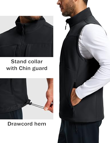 MAGCOMSEN Men's Lightweight Softshell Vest Outerwear Windproof Fleece Lined Zip Up Sleeveless Jacket for Golf Running Hiking3