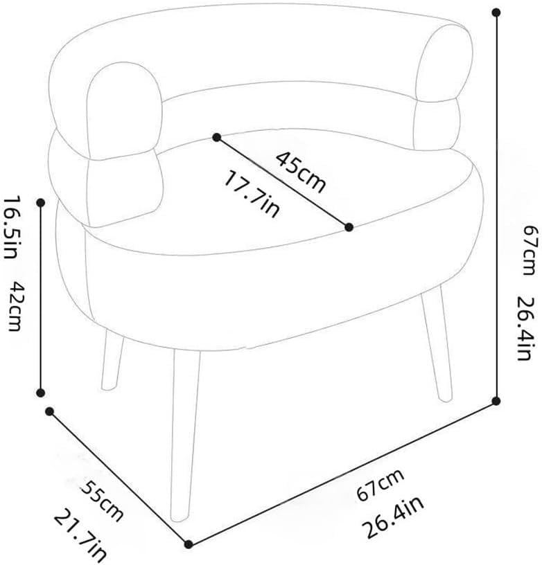 Sillón Minimalista Tela Blanco miniatura 2