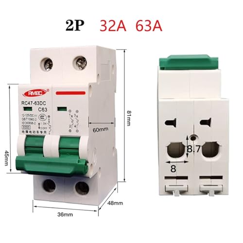 Disjoncteur DC 12V-125V haute capacité 2P 63A isolateur batterie - 4
