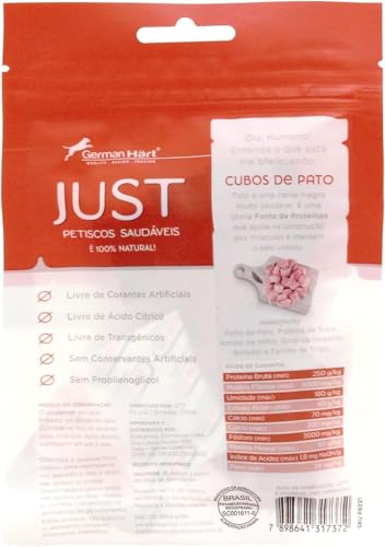JUST Petiscos Saudáveis Pack com 6 Unidades Sabor Cubos de Pato 55G