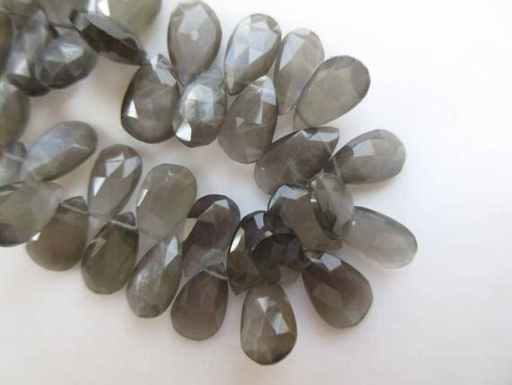 Perles pierre de lune grise LKBEADS poire briolette 14mm-17mm pour fabrication bijoux DIY