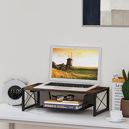 Yinmit Monitor Stand Riser With Storage Drawer, 17.7 Inch Desktop Shelf Organizer, Ergonomic Desk & Tabletop Monitor Stand For Laptop, Computer, Macbook, Notebook, Pc (Small) #TOP6