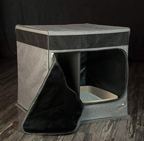 Image of Pet Gear Pro Pawty for Cats with LittertraX Mat, Put an end to Scattered Litter. Box not incl, Soft Charcoal