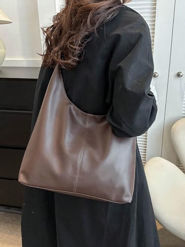 Image of Hobo Shoulder Bag for Women - Soft PU Leather Slouchy Tote Purse | Casual Lightweight Handbag for Work, Travel & Everyday Use