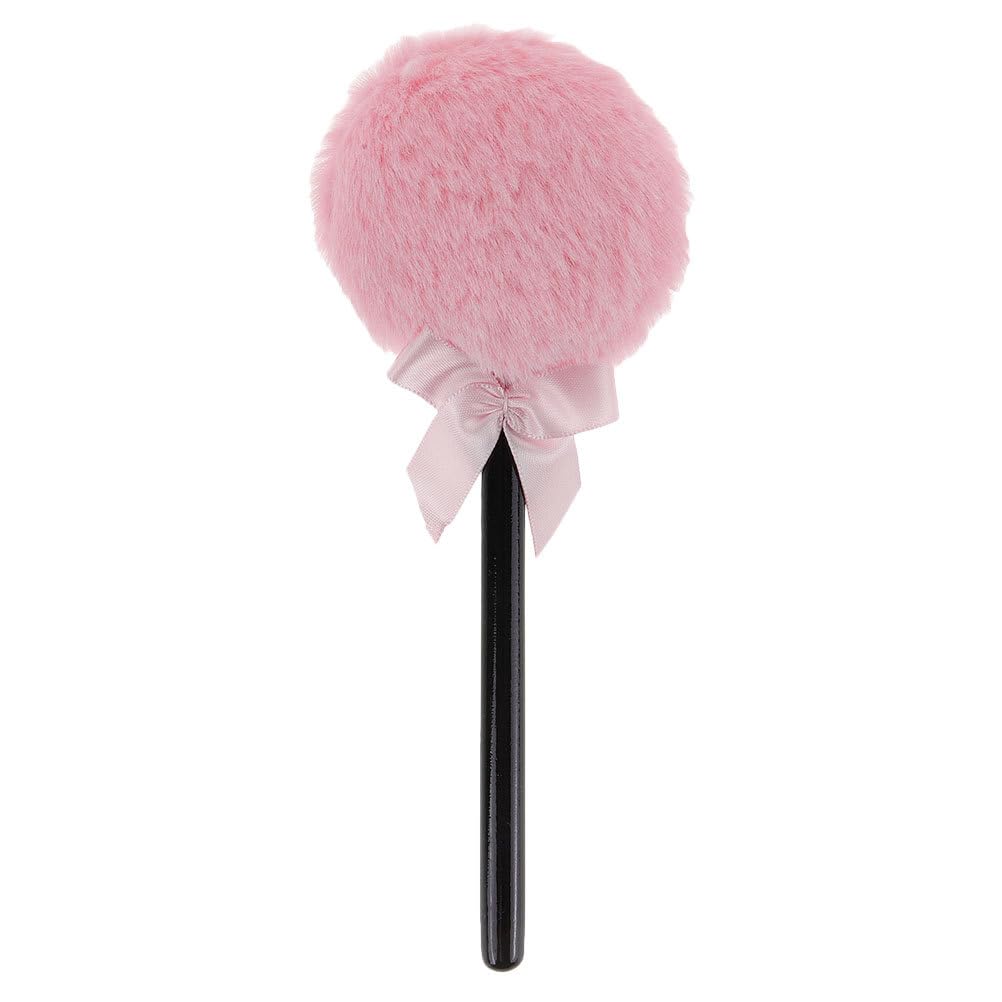 Lollipop Shaped Fluffy Powder Puff with Long Handle Soft Makeup Applicator for Face and Body Loose Setting Powder Absorption