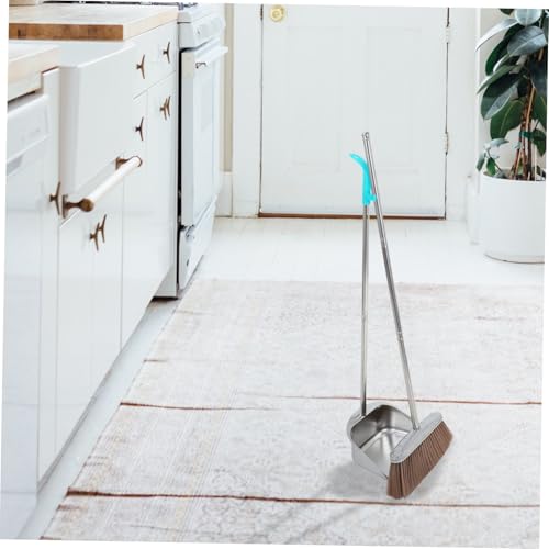 PRETYZOOM Besen Set mit Kehrschaufel Innen Weiche Borsten Edelstahl Staubschaufel Langstielig Effiziente Reinigung für Haushalt Büro und Vielseitige Einsatzbereiche – Bild 5