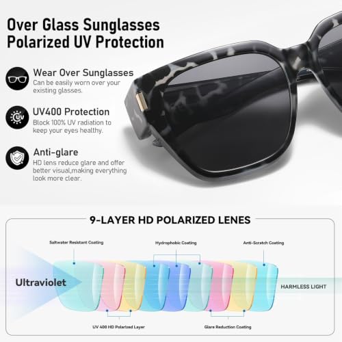 Image of HAOLOTA Polarized Fit Over Glasses Sunglasses for Women UV Protection