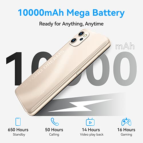 Image of UMIDIGI Power 7 MAX Unlocked Cell Phone,6GB+128GB 10000mAh Battery,6.7 inch Full Screen + 48MP AI Triple Camera Android Smartphone,NFC,GPS,Face & Fingerprint,BLE 5.0, WiFi 2.4GHz /5GHz,Warranty,Gold
