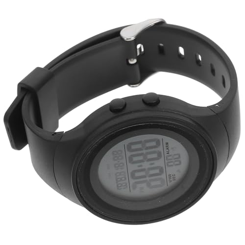 Reloj electrónico de pulsera resistente al agua con diseño moderno negro