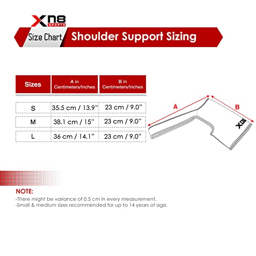 XN8 Tutore Supporto Spalla - Neoprene Wrap Braccio Supporto della Spalla per Protezione Lesioni, Tendinite, Polsino del Rotatore Strappato, Distorsione, Borsite, Tendinite, Uomo e Donne (Rosso, M)