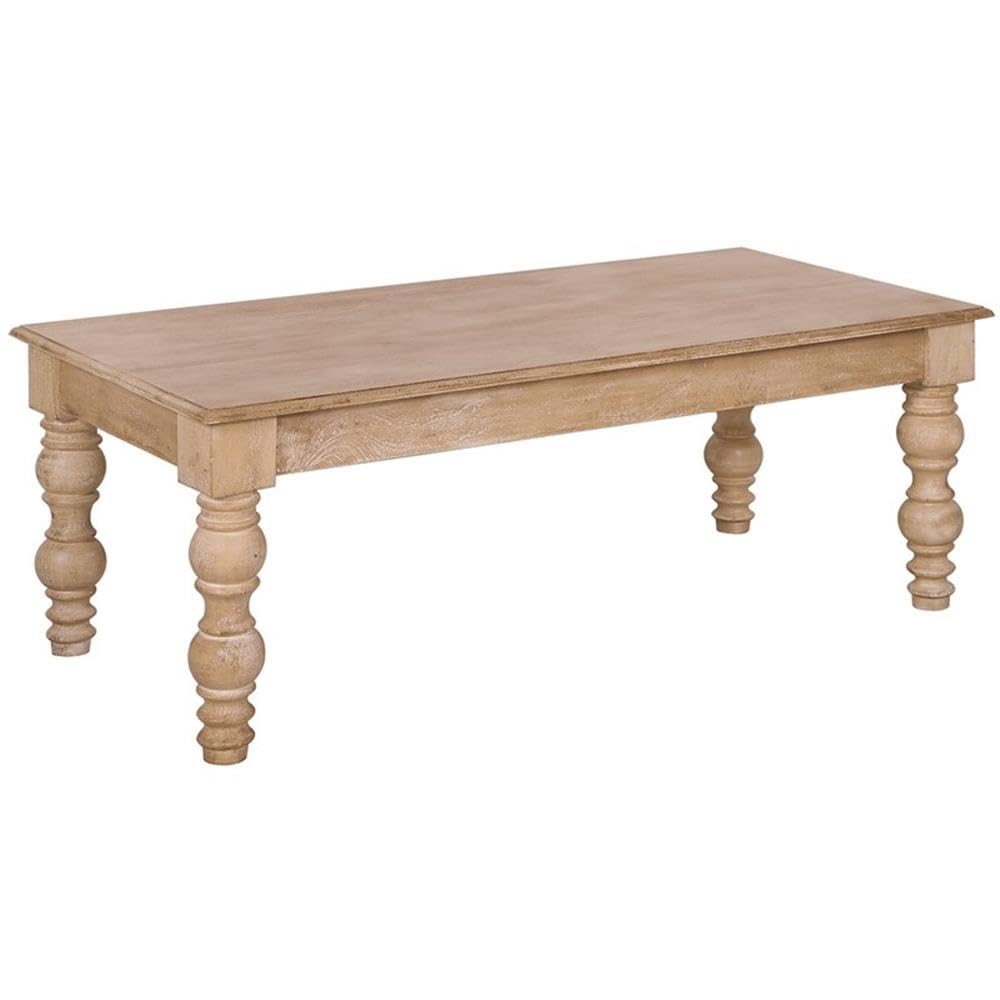 Casartis Living James Rectangular Farmhouse Solid Wood Coffee Table in Natural