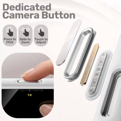 JETech Magnetische Silikon Hülle für iPhone 18 Pro/17 Pro, Hellgrau – Ansicht 6