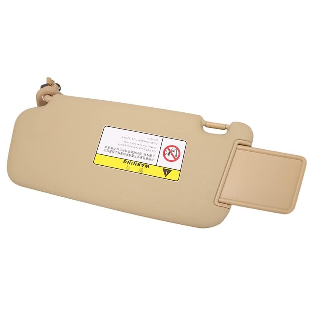 Visera Parasol Interior para Hyundai Accent 2006-2010, Parasol Interior para Coche Visera con Espejo Lado del Conductor Lado del Pasajero Izquierda Bien Reemplazo 852101E860XU,Right-Beige