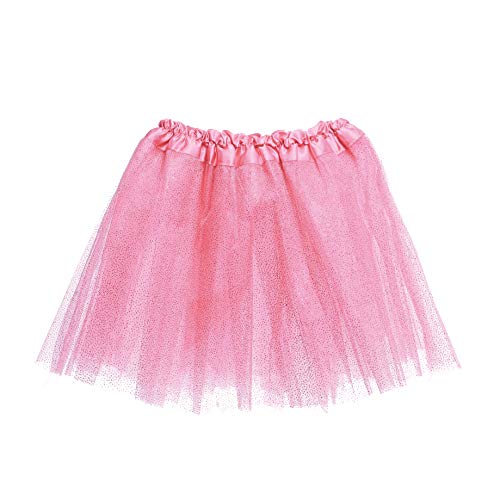 Saia De Tule Pink C/Glitter Adulto C/1 Un