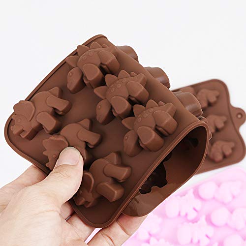 Mini siliconen dinosaurus snoep vormen, 3 Pack 48 Cavities
