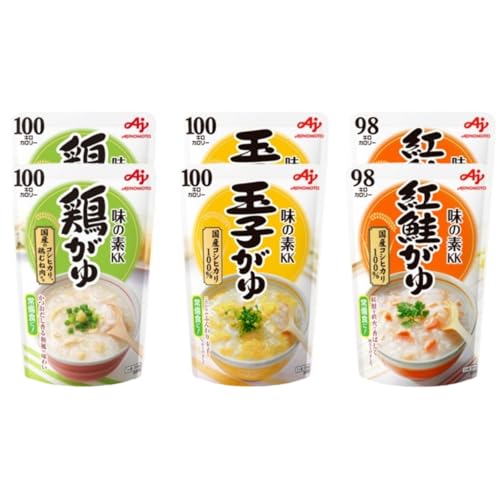 【国産】味の素KKおかゆシリーズ 人気おかゆセット 全6袋 鶏がゆ 紅鮭がゆ 玉子がゆ 白がゆ 小豆がゆ 梅がゆ 非常食 保存食 防災対策 長期保存 6食分 (6種(鶏がゆ・紅鮭がゆ・小豆がゆ・白がゆ・梅がゆ・玉子がゆ)×各1個)