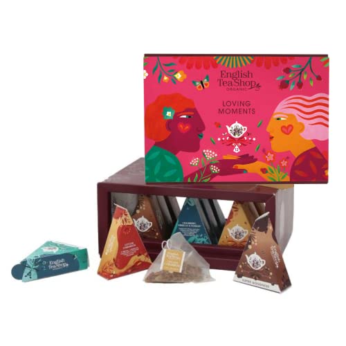 English Tea Shop® | Estuche regalo infusiones y té BIO sabor fruta | 12 filtros pirámide, infusiones frutos rojos y té blanco con aromas