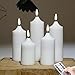 3D Flameless Candles.Set of 5 White Flickering Pillar Candles.LED Wax Candles with Remote Control
