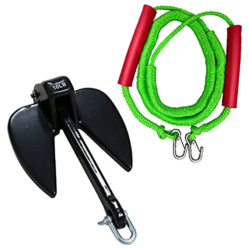 PVCアンカー シャックル付 黒+アンカーロープ 緑 セット