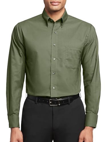 Van Heusen Men's Regular Fit Oxford Solid Buttondown Collar Dress Shirt