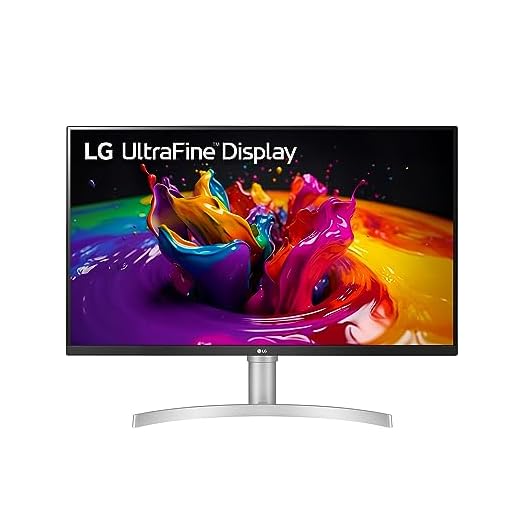 LG 32UN650-W Monitor 32" UHD (3840 x 2160) IPS Ultrafine Display, HDR10 Compatibility, DCI-P3 95% Color Gamut, AMD FreeSync, 3-Side Virtually Borderless Design, Height Adjustable Stand - Silve/White